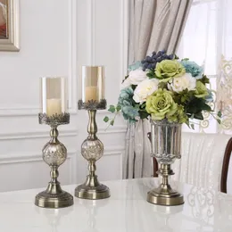 촛불 홀더 미국 스타일 로맨틱 합금 결혼식 식탁 주방 포트 타칸 델레 홈 장식 EH60ch