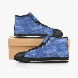 Mens Custom Shoes Designer Canvas Mulheres tênis de tênis pintados à mão Moda amarela Mid Cut Trainer