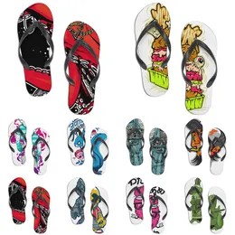 men women custom slippers cartoon design anime diy word black white blue red purple mens colorful trainer 035