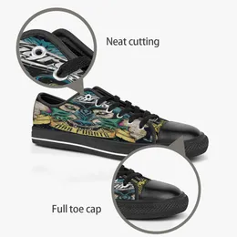 Anpassade skor klassisk duk lågskuren skateboard caseboard casual trippel svart acceptera anpassning UV -tryckning Låg män Kvinnors sportsneakers andningsbar färg 353