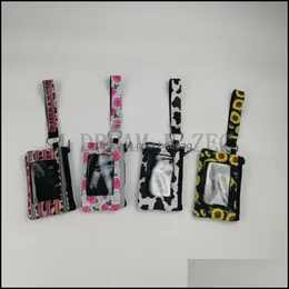 Sacchetti di stoccaggio sacchetti di neoprene 8 colori girasole leopardo MTI Funzione ID Card Portali Polsoliere Frizione Portatori