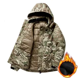 Dunparkas för män Bomberjackor Ytterkläder Hooded Zip Up Vintage Vinter Militär Man Camoflage Grön Vadderad kappa Hög kvalitet 221117