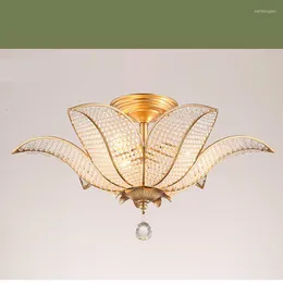 Ceiling Lights Night Lighting Lamp Modern Golden Crystal American Style Bedroom Dining Room Gold Plated Polished Garden