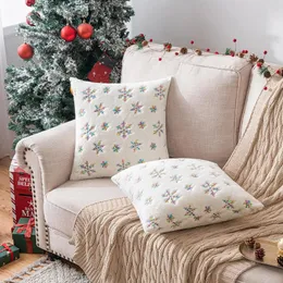 Kissen Weihnachten Bunte Schneeflocke Plüsch Kissenbezug 2022 Gestickte Abdeckung 45 Kissen Dekor Hause Für Sofa