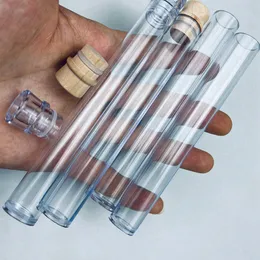 Transparent Crystal Plastic Smoking Case PreRoll Tube Seal Jar Portable Cover Cap Storage Stash Package Box Rolling Cigarette Cigar Holder Tobacco Herb Bottle