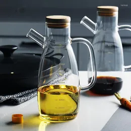 Storage Bottles Olive Oil Dispenser Measurements Vinegar Cooking Can 550ml/700ml Glass Bottle Leak-Proof Health BBQ Kitchen Supplies
