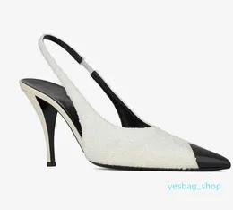 Elegante Vesper Sling-Sandalen für kettenbesetzte Wildleder-Pumps mit spitzen Zehen, kettenverzierte Knöchelriemen, Damen-High-Heels, EU35–40