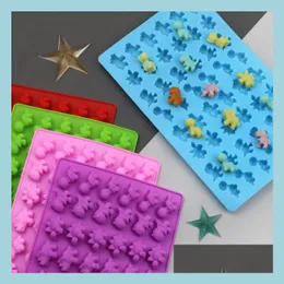 Baking Moulds 48 Holes Dinosaur Mold Sile Gummy Cake Molds Chocolate Ice Cube Tray Candy Fondant Mod Baking Decorating Tools Drop De Dhos6