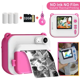 Digital Cameras Children Instant Print With Thermal ing Paper for Kids 1080P Video Po Christmas Toys 221117