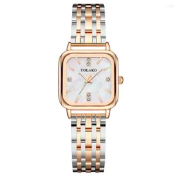 Wristwatches Arrive Luxury Fashion Wonen Dress Watch Rose Gold Stainless Steel Quartz Wristwatch Elegant Ladies Girls Gift Clock Female