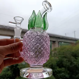 Delikatne fioletowe ananasowe szklane bongo fajki wodne 8 Cal recykler fajki wodne fpr palenie ze złączem 14mm
