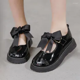 Flat Shoes Mary Jane Bow Girl Dress Dance For Children School Flats Kids Princess Patent Leather 5 6 7 8 9 10 11 12 Years