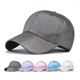 Boll Caps Baseball Cap Snapback Hat Shiny paljetter Sun Pu Fabric Spring Autumn Hip Hop Monterad för män kvinnor