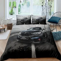 Set di biancheria da letto Set copripiumino per auto sportive Lusso di alta qualità 3D stampato 23 pezzi Double Queen King Biancheria da letto Adulti Ragazzi Tessili per la casa 221116