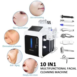 Beauty Equipment 10 in 1 Wasserhydro Dermabrasion Machine Hautpeelingschrubbel Bio Tiefe Reinigung Wasserstrahl Hydro Diamant RF Hebel für Salonkonsum