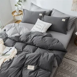 Bedding sets Home Textile Solid Color Duvet Cover Pillow Case Bed Sheet AB Side Quilt Boy Kid Teen Girl Linens Set King Queen 221116