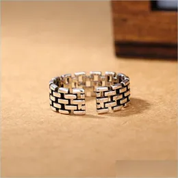 Band Rings Update Retro Hollow Sier Chain Band Rings Knot Finger Ring Fashion Jewelry For Women Men Drop Delivery Dhb1H