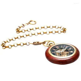 Pocket Watches M160 Clamshell Hand Wind Mechanical Watch With Box Skeleton Gears Men Women Phoenix And Dragon Gift
