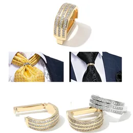 Запонки дизайнерские роскошные мужские застежки-молнии кольцо для галстука зажим для галстука свадебный подарок для падения 221114