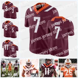 Maglia da calcio NCAA Virginia Tech Hokies Michael Vick Braxton Burmeister Jalen Holston Raheem Blackshear Tayvion Robinson Tre Tur