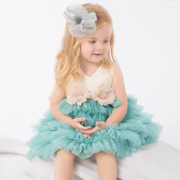 소녀 드레스 여자 아기 Tutu Floral Infant Kids 계층 A-Lined Princess Pageant Sleeveless Flower Dress Halloween 크리스마스