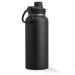 Wasserflasche Wasserflaschen isoliert 1000 ml 32 Unzen Edelstahl Doppelwand Vakuumbreite Mund Sport mit Leckdosendeckel 221117