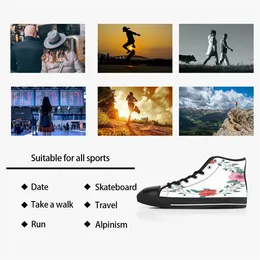 Diy Custom Shoes Men Classic Canvas High Cut Skateboard Casual UV Printing Mint Women Sports Sneakers Waterproof Fashion Outdoors Acceptera anpassning