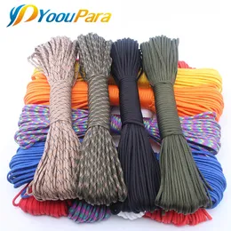 Climbing Ropes YoouPara 250 Colors Paracord 550 Type III 7 Stand 100FT 50FT Cord Survival kit Wholesale 221117OEEE