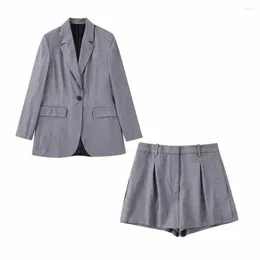 Ruos femininos Set Set Clothing Straight Cut Suit Fashion Design casual Pocket Pocket Classic Style feminino chique blazer