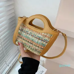 2022 Modetaschen Farbe gewebte Textur einfache Schulter-Crossbody-Tasche Strohtasche Bequemer Stil Handtasche