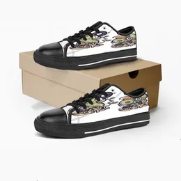 uomo donna scarpe personalizzate fai-da-te sneakers basse in tela da skateboard tripla personalizzazione nera sneakers sportive con stampa UV daishu 157-5