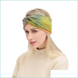 Headbands Outdoor Elasticity Sports Headband Cross Hairbands Wide Side Hair Band Yoga Headdress Bohemian Beach Headwear Headscarf Fo Dhops