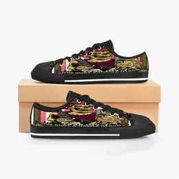 uomo donna scarpe personalizzate fai-da-te scarpe da ginnastica basse in tela da skateboard tripla personalizzazione nera scarpe da ginnastica sportive con stampa UV br117