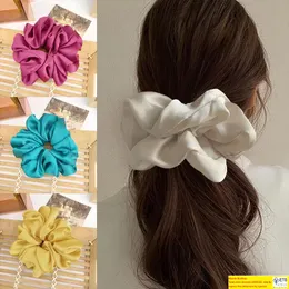 Großes Seiden-Scrunchie-Stirnband, Zubehörband für Damen, Stirnbänder, Serre Tete, modisches Stirnband, Tiara, Pferdeschwanzhalter, 10 Stück