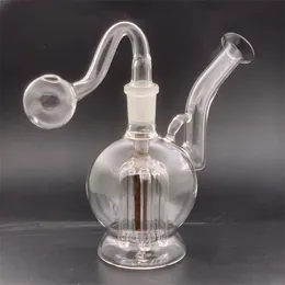 Mini długi usta Hakah Paliwa Rura wodna 8 ramię Perc Perc Beaker Bong Bong Recycler Dab Oil Rig Glass Rurki olejowe