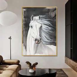 Pferdeplakate Tierölmalerei auf Leinwand Drucke Wandkunst Bilder für Wohnzimmer Moderne Wohnkultursofa Dekoration Gemälde283b