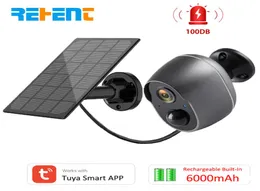 Câmeras de cúpula Reache 100 arame tuya smart 6000mAh 35W Bateria solar WiFi WIFI 1080P PIR Sirene de proteção de segurança pir 1080p Sirene