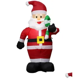 Juldekorationer Santa Claus Pepparkakor Man Julblåsbara inomhus- och utomhusdekoration med LED -lampor Blow Up Lighte DHD2S