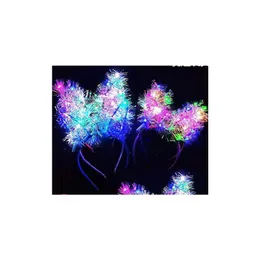 Altri articoli per feste per eventi Led Fascia per orecchie da coniglio Illumina le orecchie lunghe del coniglio Fascia per capelli Bastoncino per capelli Bambini Adt Matrimonio Halloween Christma Dhx6U