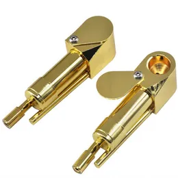 Metal Smoking Pipe Gold Brass Mini Pipes Portable Removable