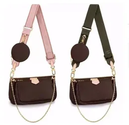 Zincir lüks tasarımcı cüzdan sıcak pochette çanta çapraz vücut omuz çantası moda m44840 bayan alışveriş çanta kadınlar mektup popüler totes üçlü üç parçalı