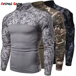 Herren T-Shirts Camouflage Military Langarm T-Shirt Assault Tight Tactical Top 221117