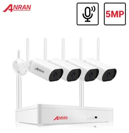 IP Cameras ANRAN 5MP Video Surveillance Kit Audio Camera Wireless NVR Kit Security Camera System 1920P Outdoor Waterproof Security