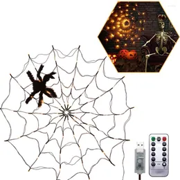 Strings Halloween Luminous Spider Web Light Ghost Festival Theme Led Decoration inomhus och utomhus skräck