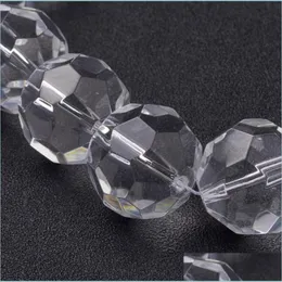 Autre Autre brin 6 mm 8 mm 10 mm 12 mm 20 mm Perles rondes en verre à facettes transparentes pour la fabrication de bijoux Bracelet à bricoler soi-même Collier autre livraison directe Dhwd4