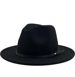 Einfache Frauen Männer Wolle Vintage Gangster Trilby Filz Fedora Hüte mit breiter Schwenk Gentleman Elegant Lady Winter Autumn Jazz Caps4687787