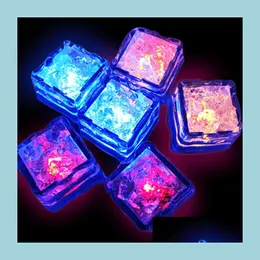 Decorazione del partito Aoto Colori Mini romantico cubo luminoso Led Ghiaccio artificiale Flash Light Matrimonio Decorazione della festa di Natale Drop Deli Dhgxp