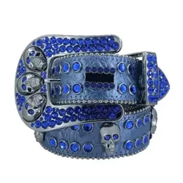 Rhinestone Belt Designer Belts BB Belts For Men Women Classic BB Top midjeband Skull Buckle Womens Cintura Ceintures Blue 22111705R