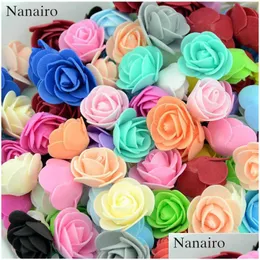 Декоративные цветы венки 500pcs/lot mini pe foam rose hed gead head artificial flowers