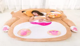 cute bear plush sofa bed cartoon brown bear tatami mattress bedroom single thick sleeping mat for kids adults DY50901